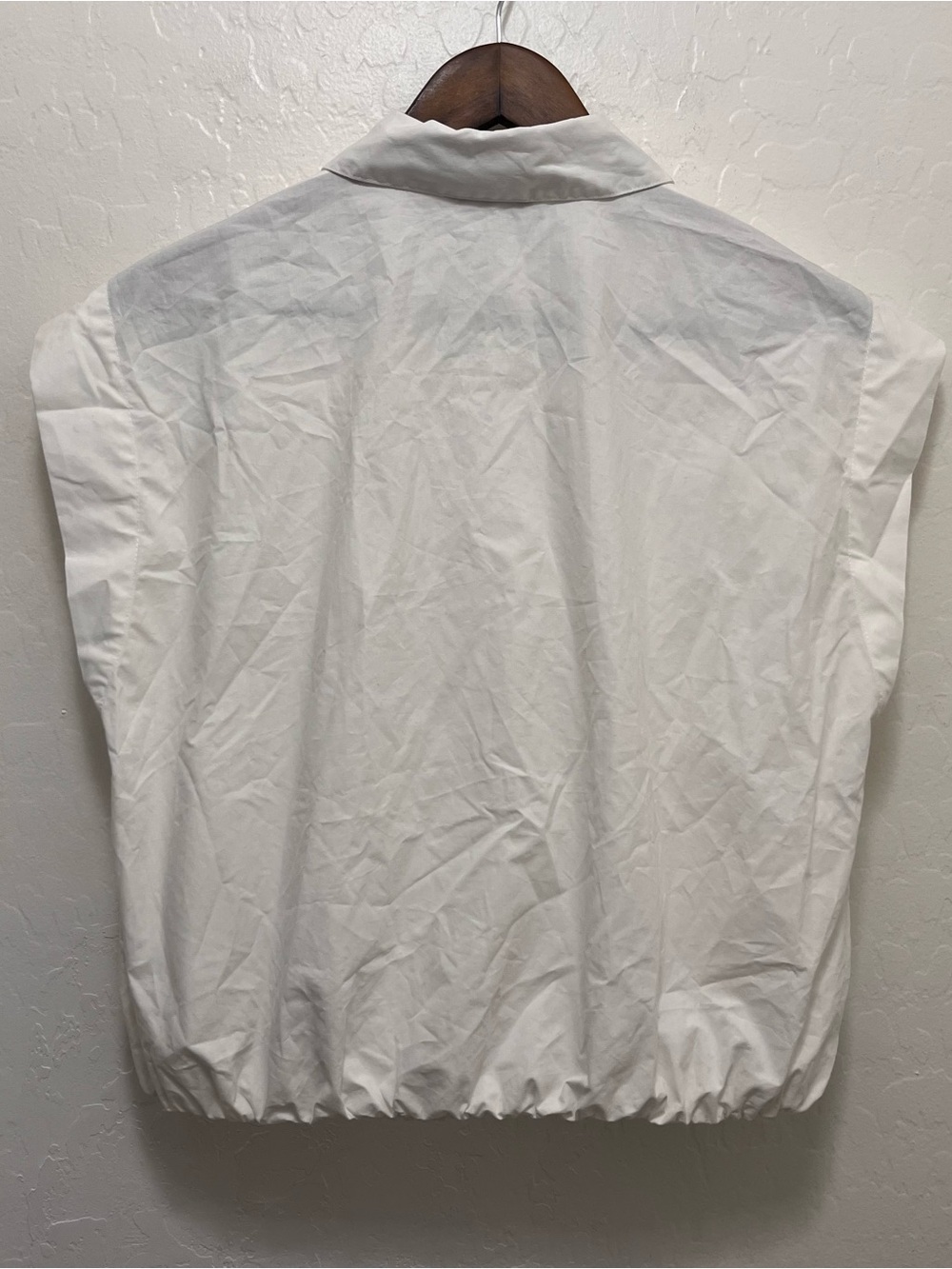 NWT Zara White Sleeveless Button Down Top with Balloon Hem Size XS - Picture 8 of 9